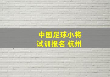 中国足球小将试训报名 杭州